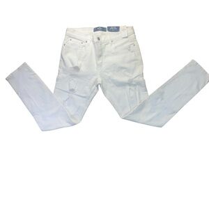 Hollister Men’s White Distressed Skinny Jeans 32x32 Epic Flex